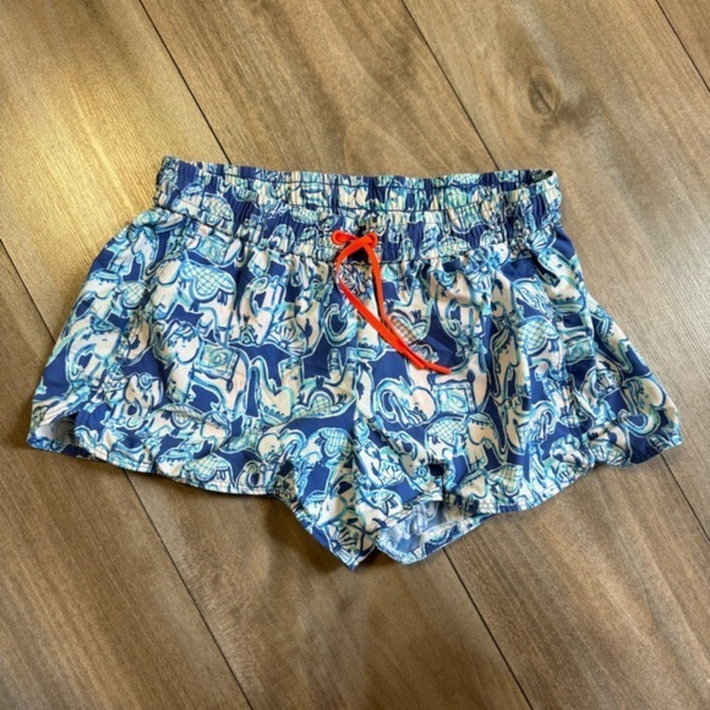 Lilly Pulitzer Womens XS Blue Elephant Print Callahan Shorts Bin D-210‎